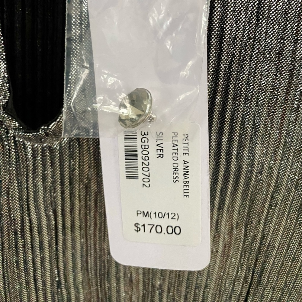 Silver maxi dress with sash NWT - Picture 6 of 6